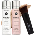 MagicMinerals AirBrush Foundation Set by Jerome Alexander – 3pc Primer, Foundation & Kabuki Brush (Warm Medium)