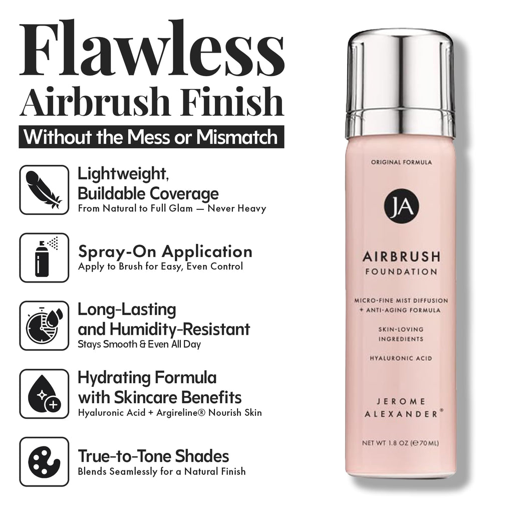 Jerome Alexander MagicMinerals AirBrush Foundation Spray – Ultra-Light Full Coverage (Dark)