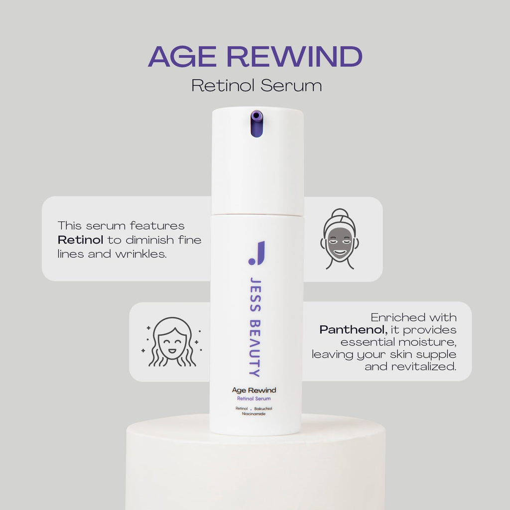 JESS BEAUTY Age Rewind Retinol Cream | Centella Asiatica & Hyaluronic Acid Night Moisturizer