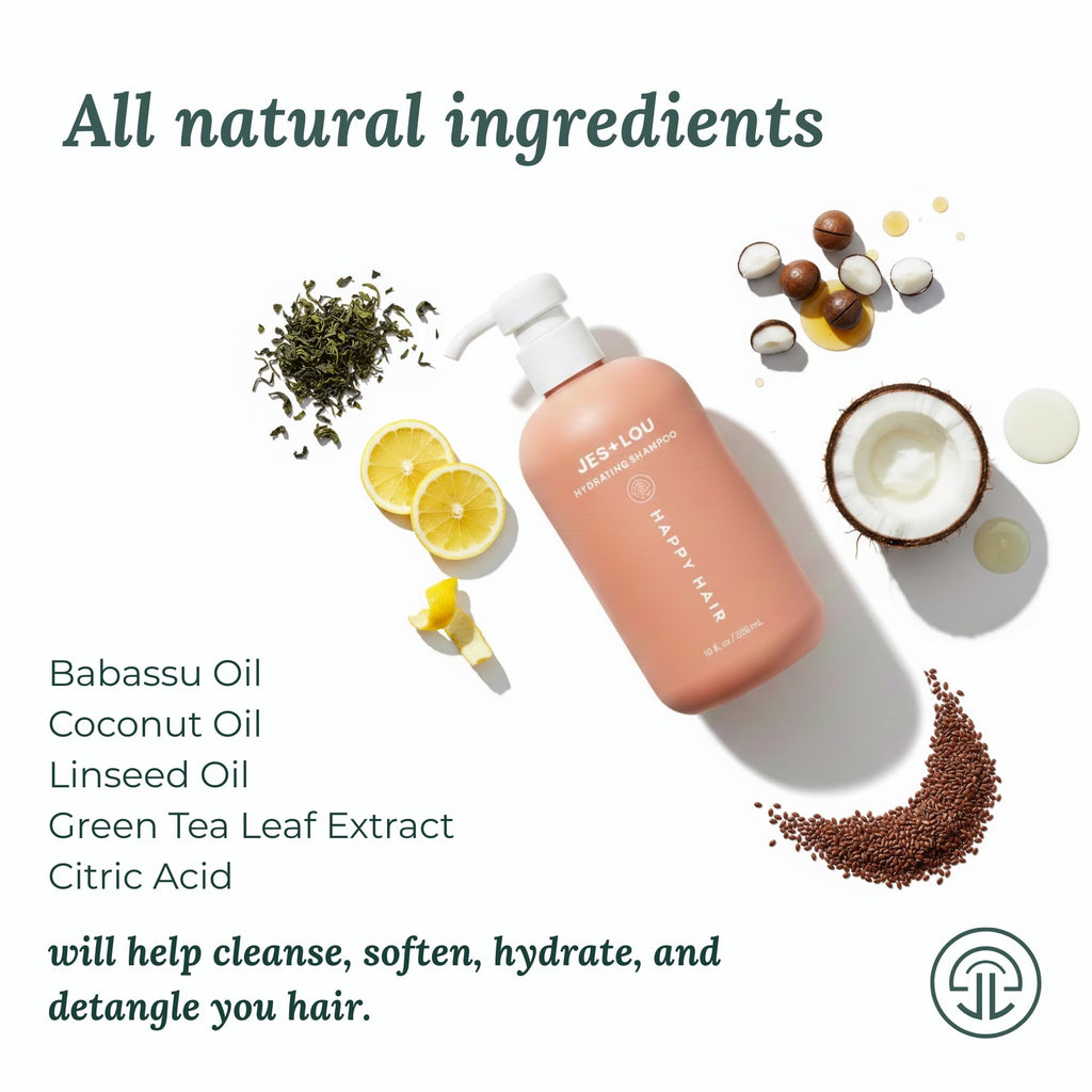 Jess & Lou Sulfate-Free Hydrating Shampoo | Vegan, Paraben-Free Formula for Deep Moisture and Natural Shine (10 oz)