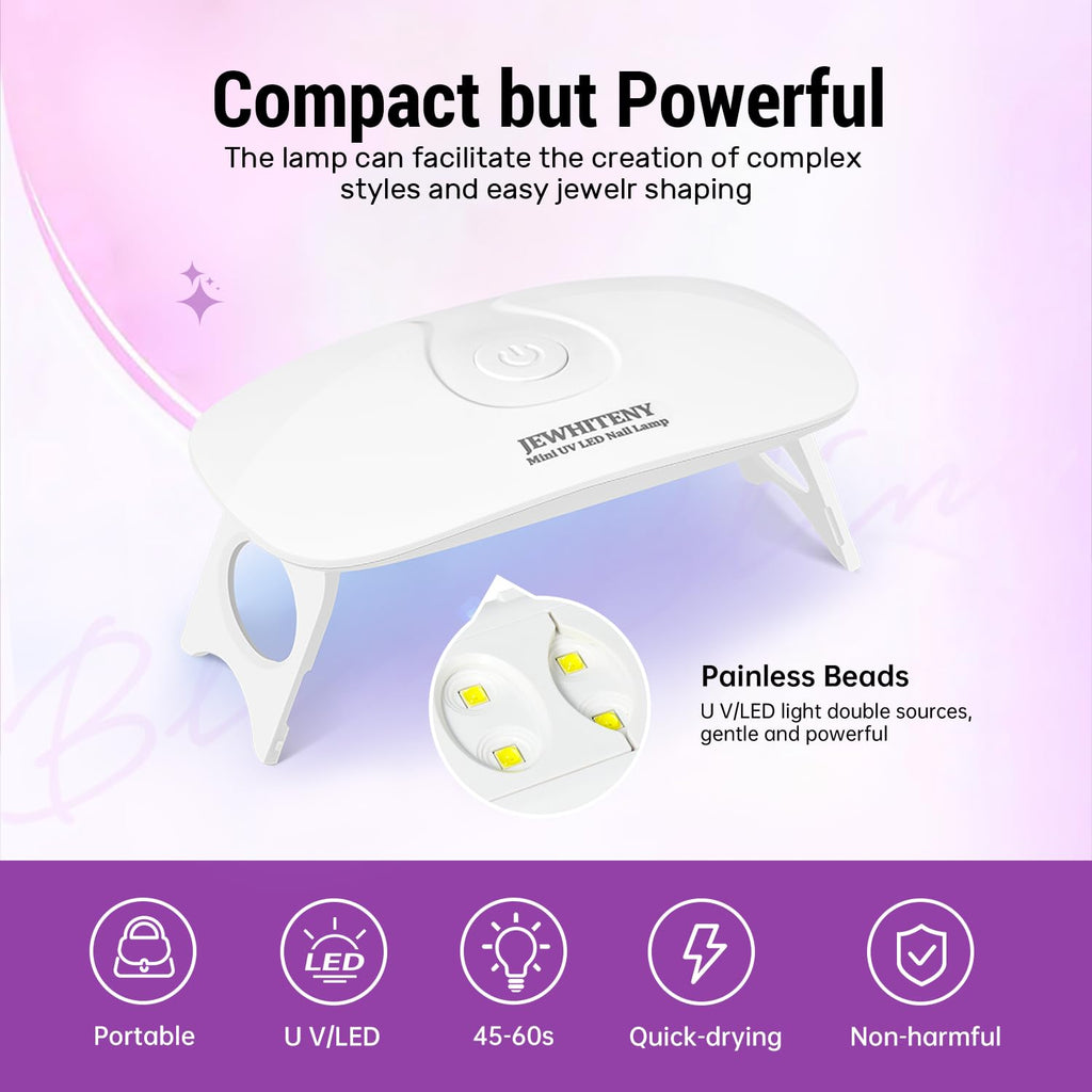JEWHITENY Poly Gel Nail Kit – All-In-One 28-Color Set with UV Lamp, Builder Gel & Top Coats