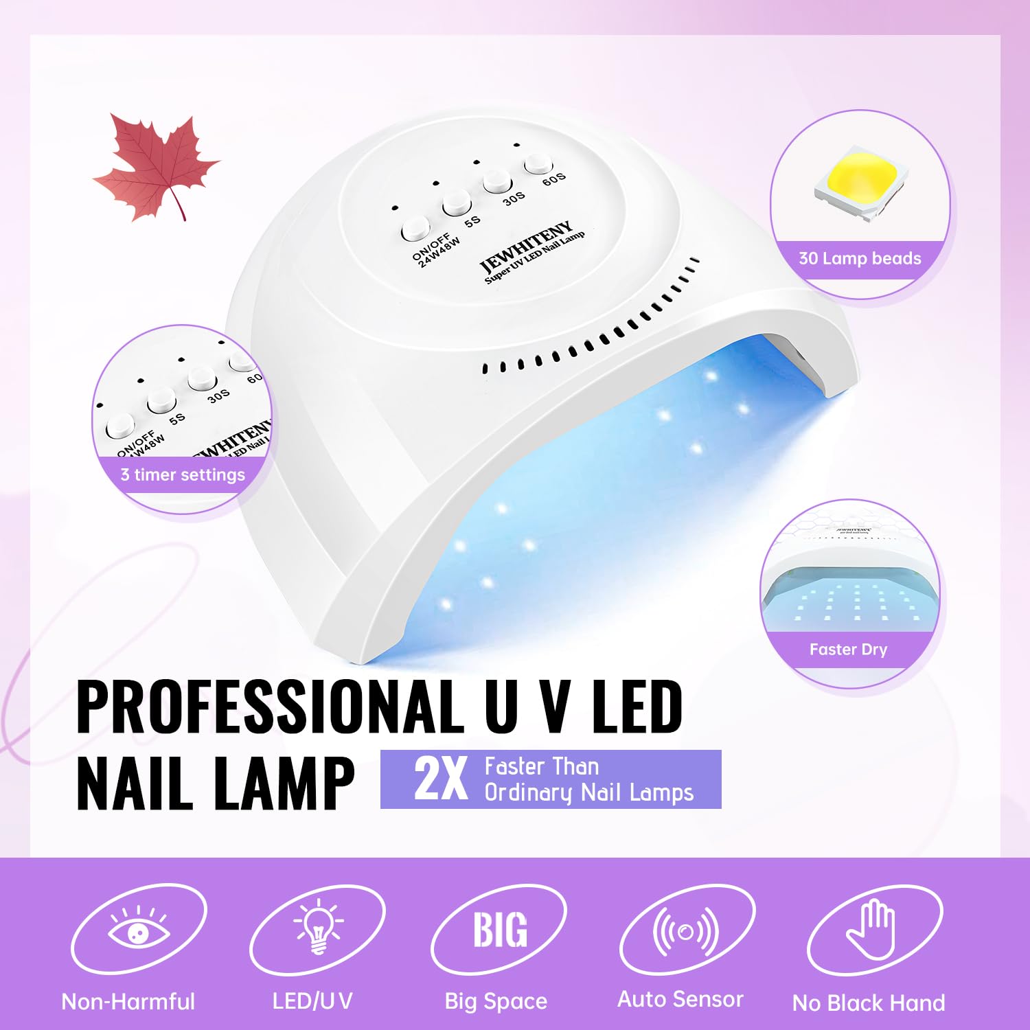 JEWHITENY Poly Gel Nail Kit – 14 Colors, 48W UV Lamp, Base & Top Coats, All-in-One Starter Kit