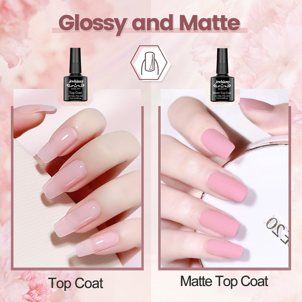 JEWHITENY 14-Color Poly Gel Nail Kit with UV Lamp – All-In-One Starter Kit
