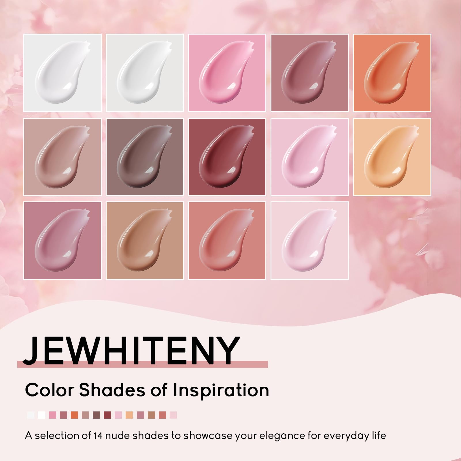 JEWHITENY 14-Color Poly Gel Nail Kit with UV Lamp – All-In-One Starter Kit