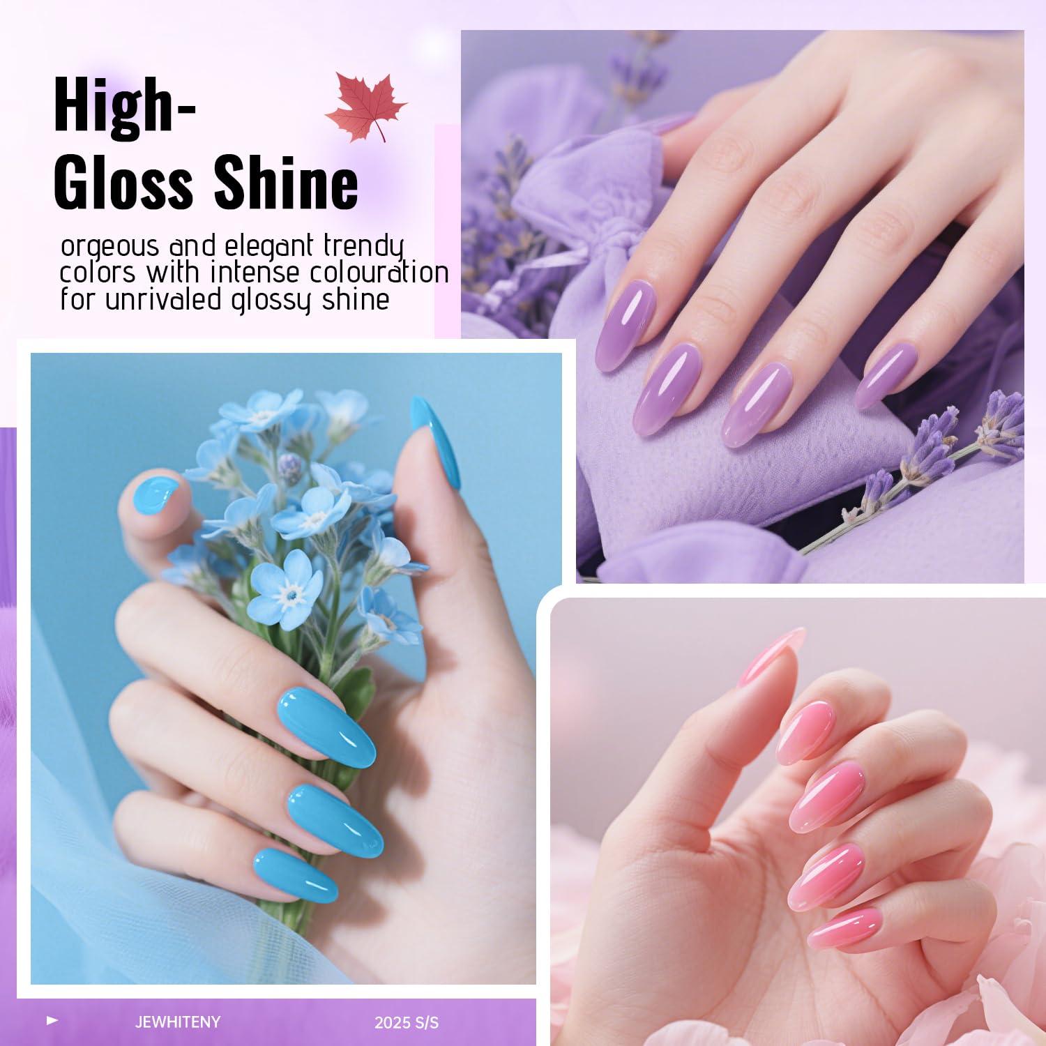 JEWHITENY Poly Gel Nail Kit – 14 Colors, 48W UV Lamp, Base & Top Coats, All-in-One Starter Kit