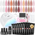 JEWHITENY Poly Extension Gel Kit with 48W LED Lamp — 14 Colors All-in-One Builder Kit