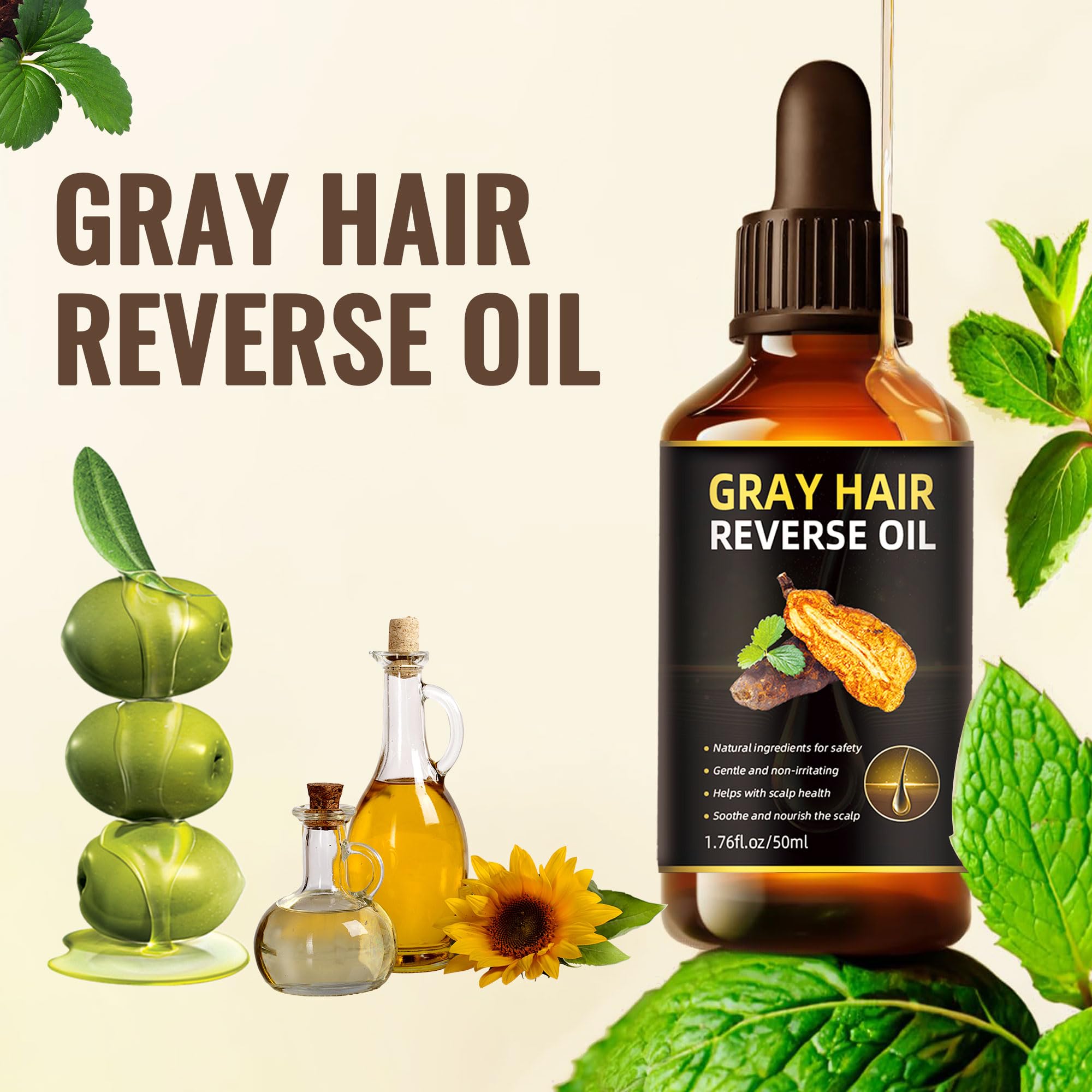 Jiaoming Gray Hair Reverse Oil with Usman Grass & Polygonum Multiflorum – Scalp Care