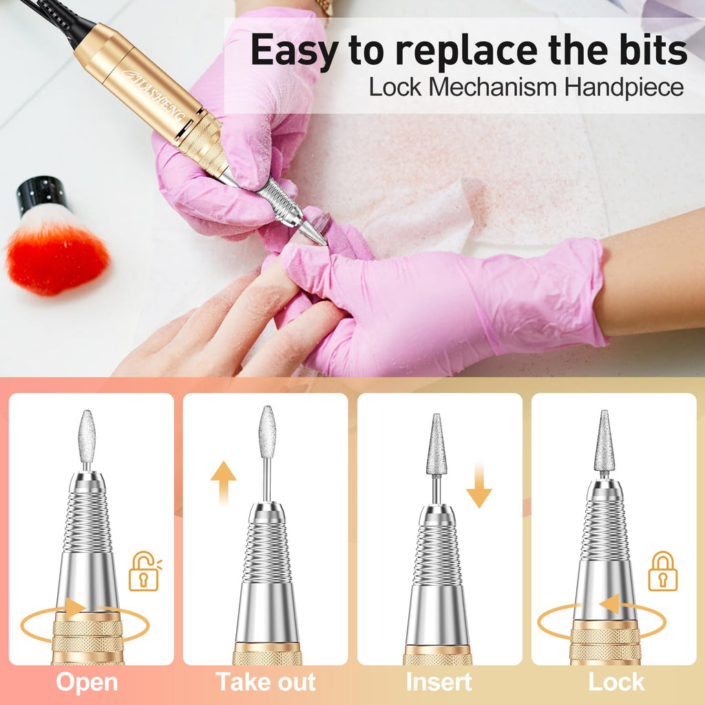 Jiasheng Electric Nail Drill — 30000 RPM Professional Nail Drill Machine for Acrylic Nails, Manicure & Pedicure Kit