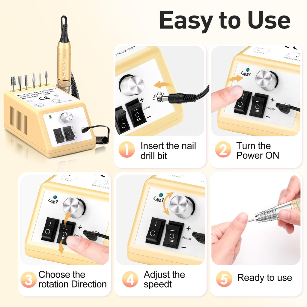 Jiasheng Electric Nail Drill — 30000 RPM Professional Nail Drill Machine for Acrylic Nails, Manicure & Pedicure Kit