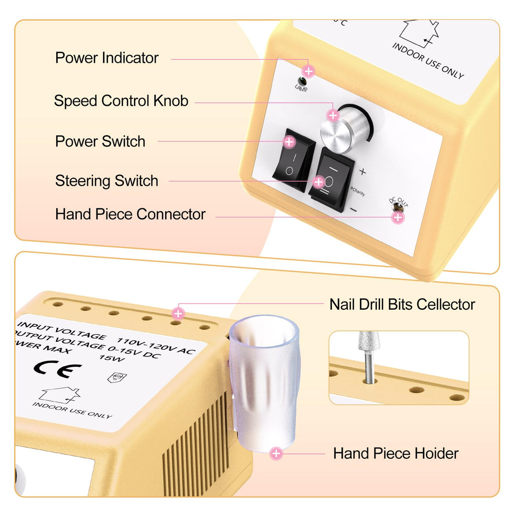 Jiasheng Electric Nail Drill — 30000 RPM Professional Nail Drill Machine for Acrylic Nails, Manicure & Pedicure Kit