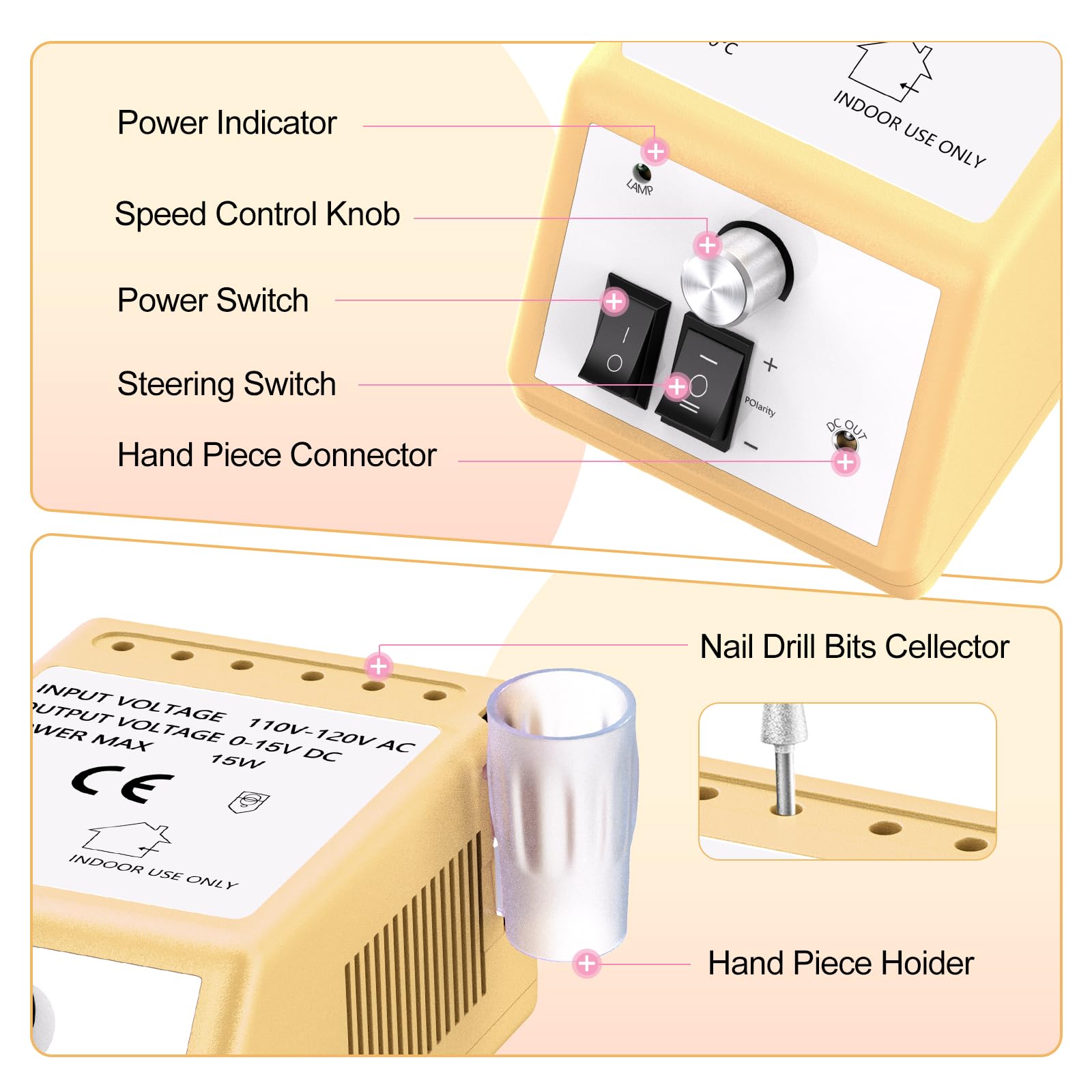 Jiasheng Electric Nail Drill — 30000 RPM Professional Nail Drill Machine for Acrylic Nails, Manicure & Pedicure Kit