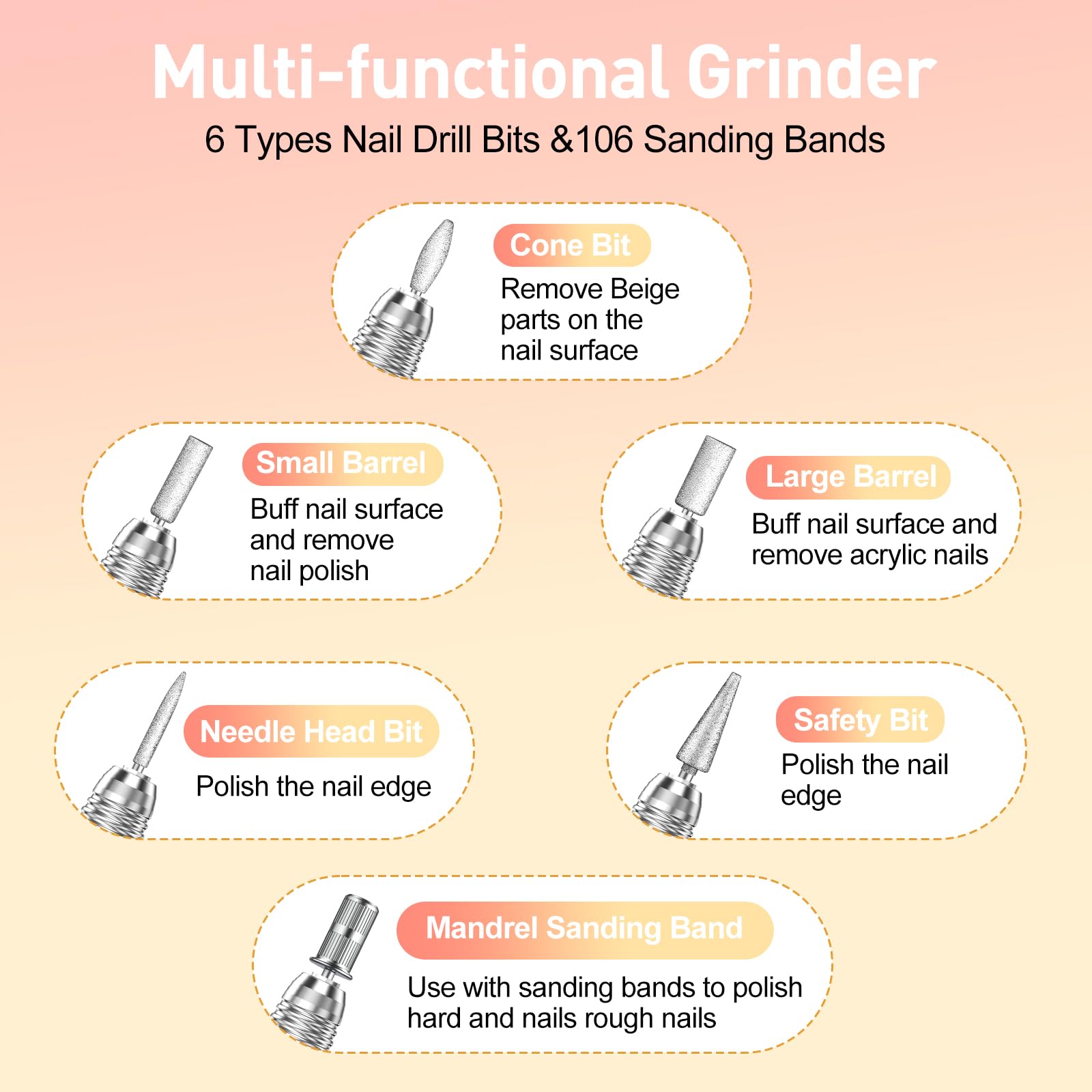 Jiasheng Electric Nail Drill — 30000 RPM Professional Nail Drill Machine for Acrylic Nails, Manicure & Pedicure Kit
