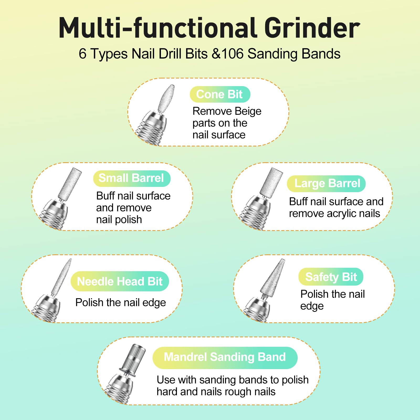 JIASHENG 30,000 RPM Nail Drill – Pro E-File Kit (Grey)