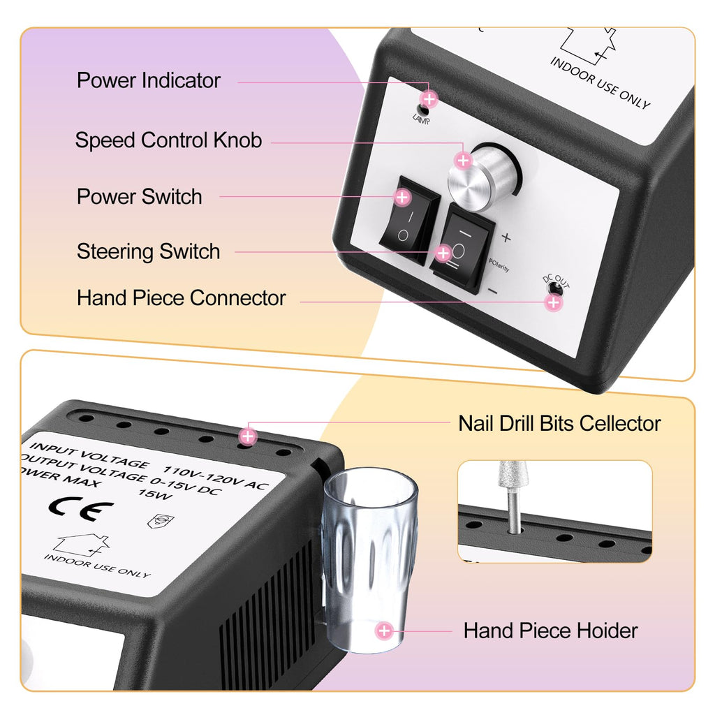Jiasheng Professional Nail Drill – 30000rpm Efile for Acrylic & Gel