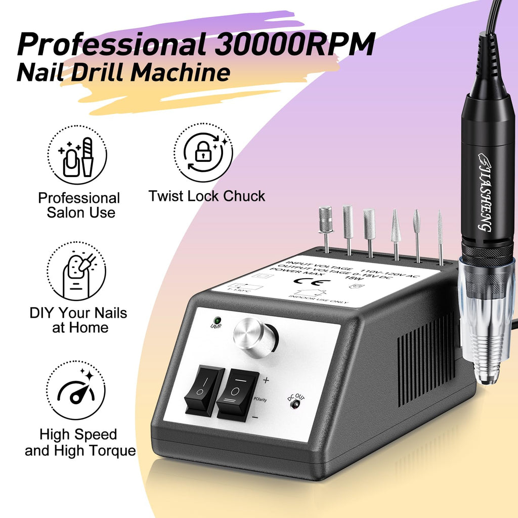 Jiasheng Professional Nail Drill – 30000rpm Efile for Acrylic & Gel
