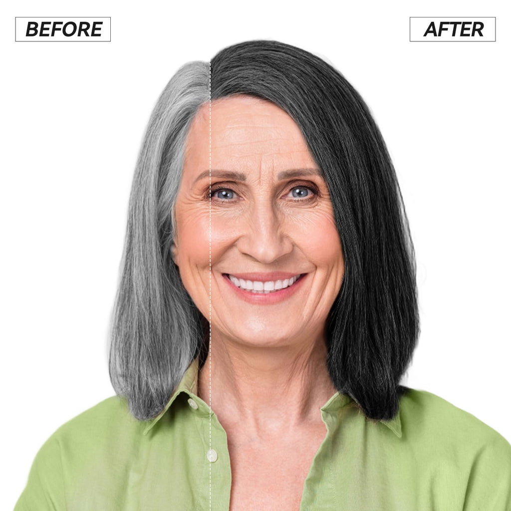 JIESSIA 3 IN 1 Hair Color Shampoo Dye — Semi-Permanent Grey Coverage, Herbal Blend, 16.9 fl oz