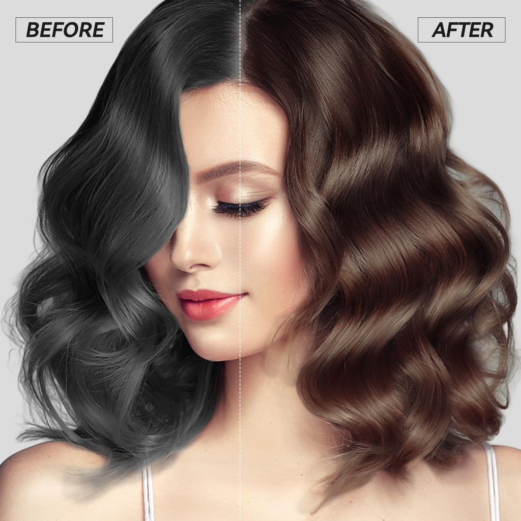 JIESSIA Dark Brown Hair Dye Shampoo 3-in-1 for Gray Hair Coverage | 16.9 fl oz