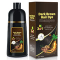 JIESSIA Dark Brown Hair Dye Shampoo 3-in-1 for Gray Hair Coverage | 16.9 fl oz