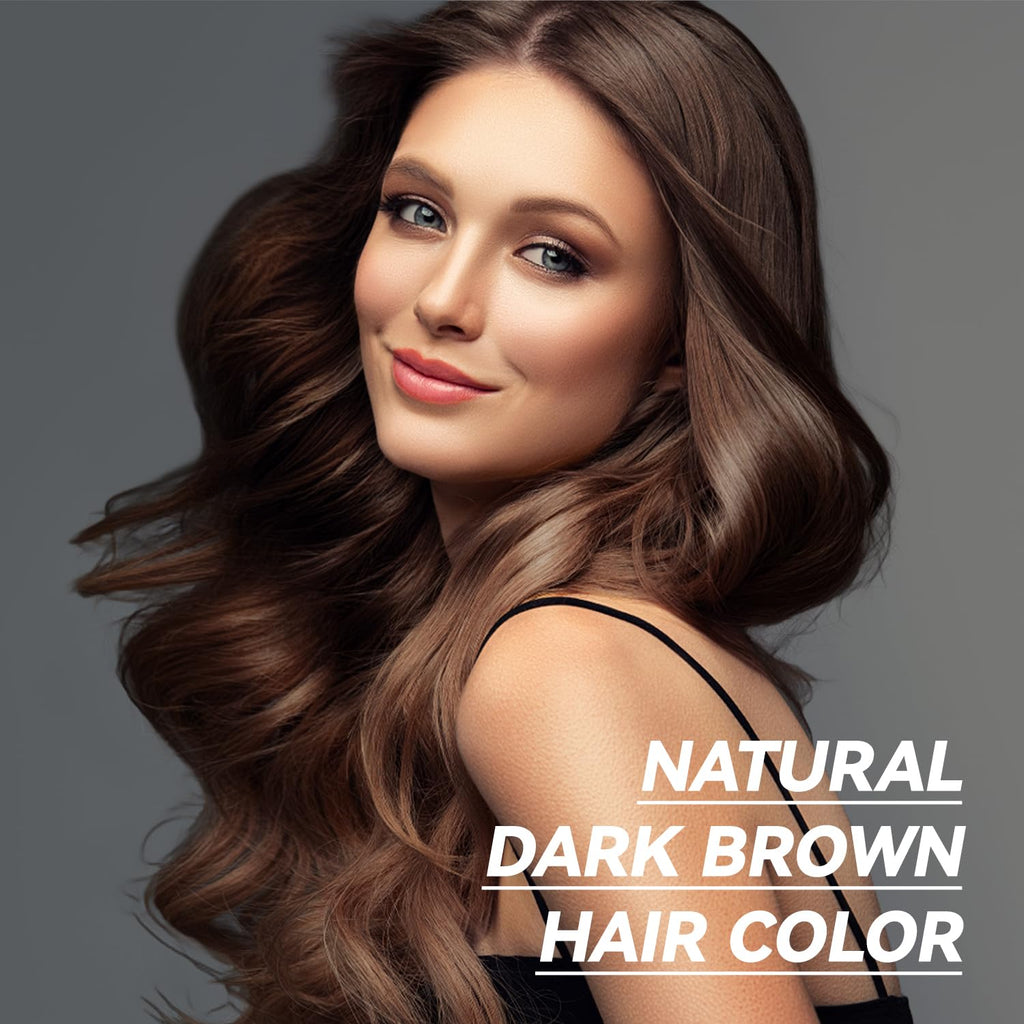 JIESSIA Dark Brown Hair Dye Shampoo 3-in-1 for Gray Hair Coverage | 16.9 fl oz