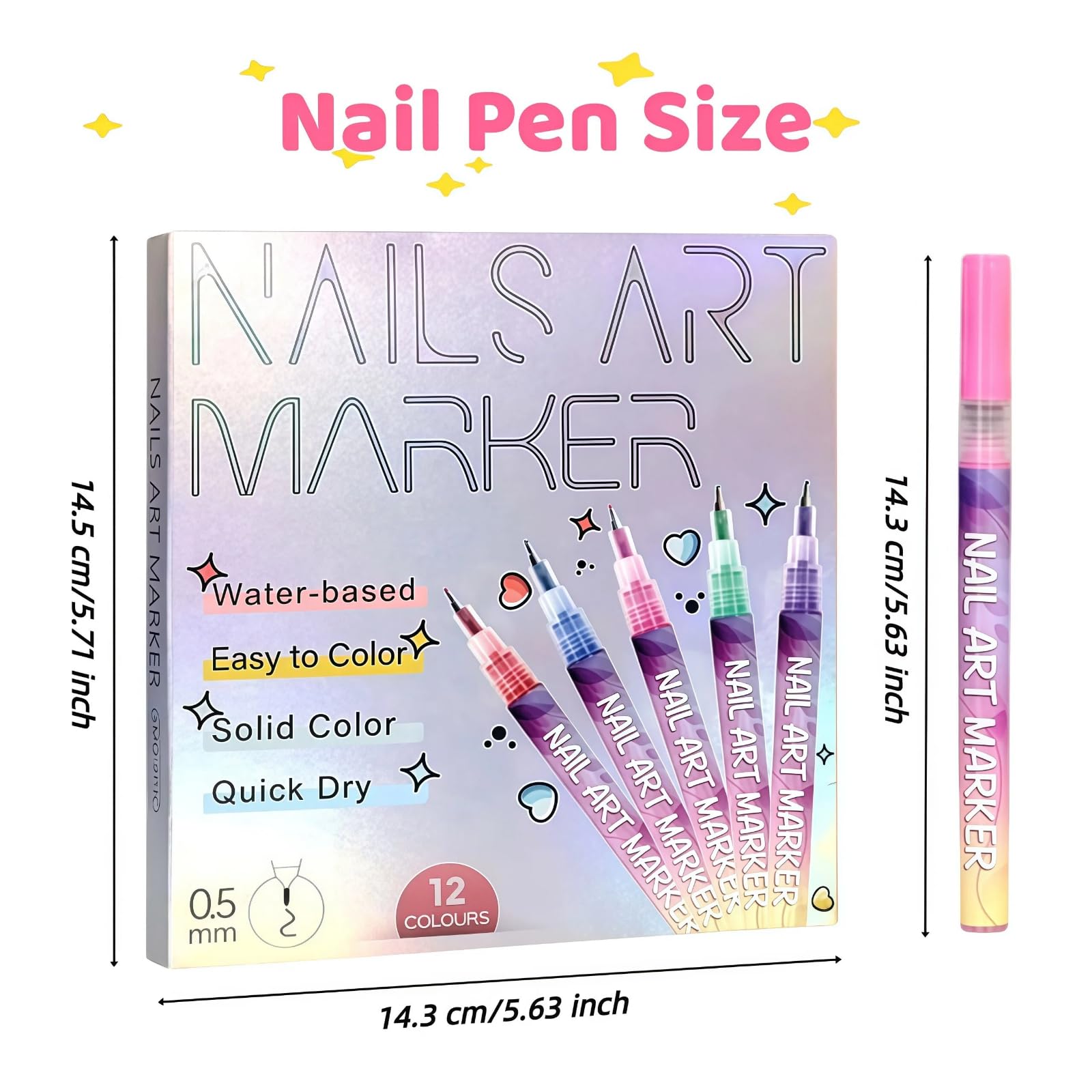 JIJOE Nail Art Pen Set – 12 Quick-Dry Nail Art Pens for Beginners | Adult DIY Manicure Toolkit