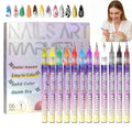 JIJOE Nail Art Pen Set – 12 Quick-Dry Nail Art Pens for Beginners | Adult DIY Manicure Toolkit