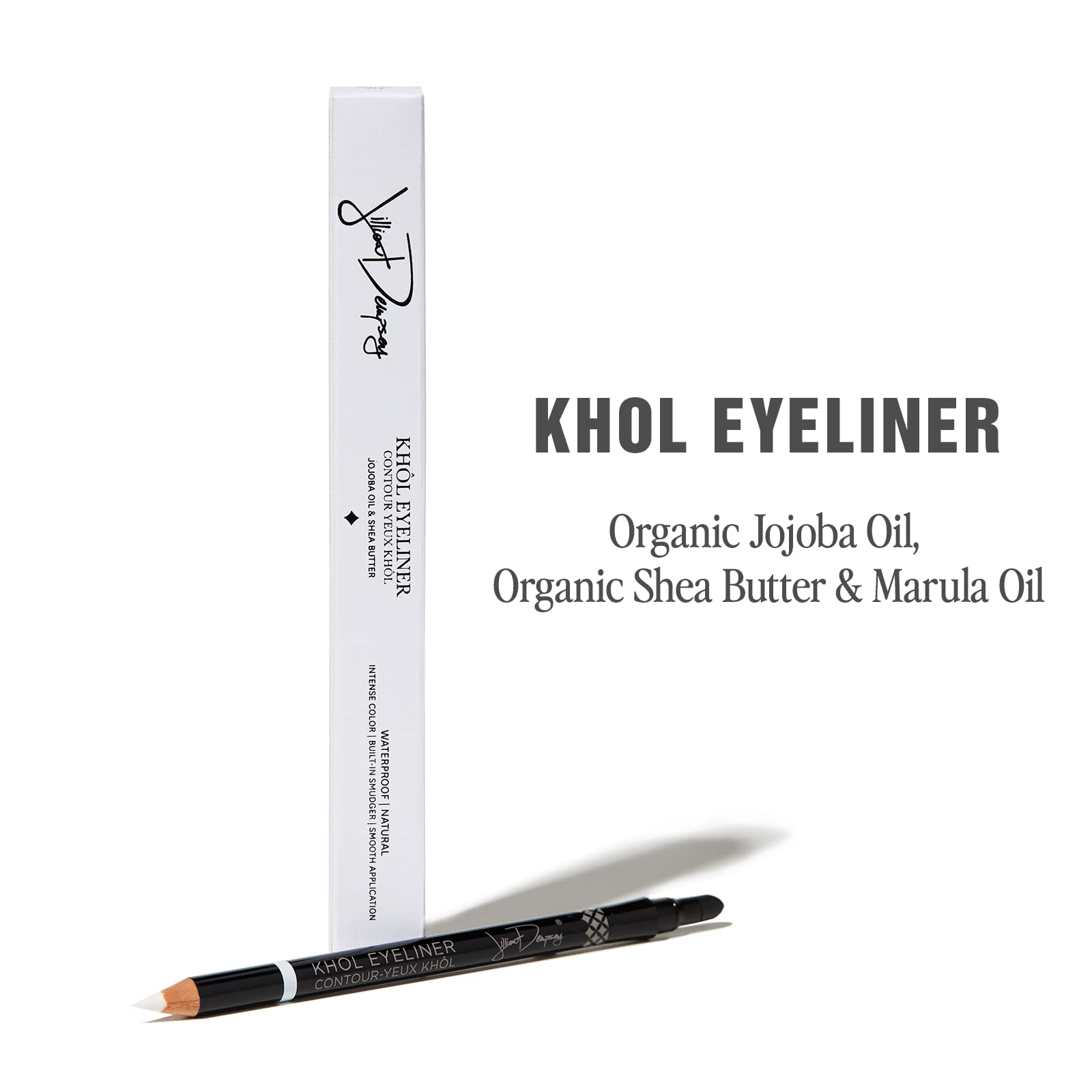 Jillian Dempsey Khol Eyeliner – Waterproof Pencil with Built-In Smudger, Cruelty-Free, FTA White