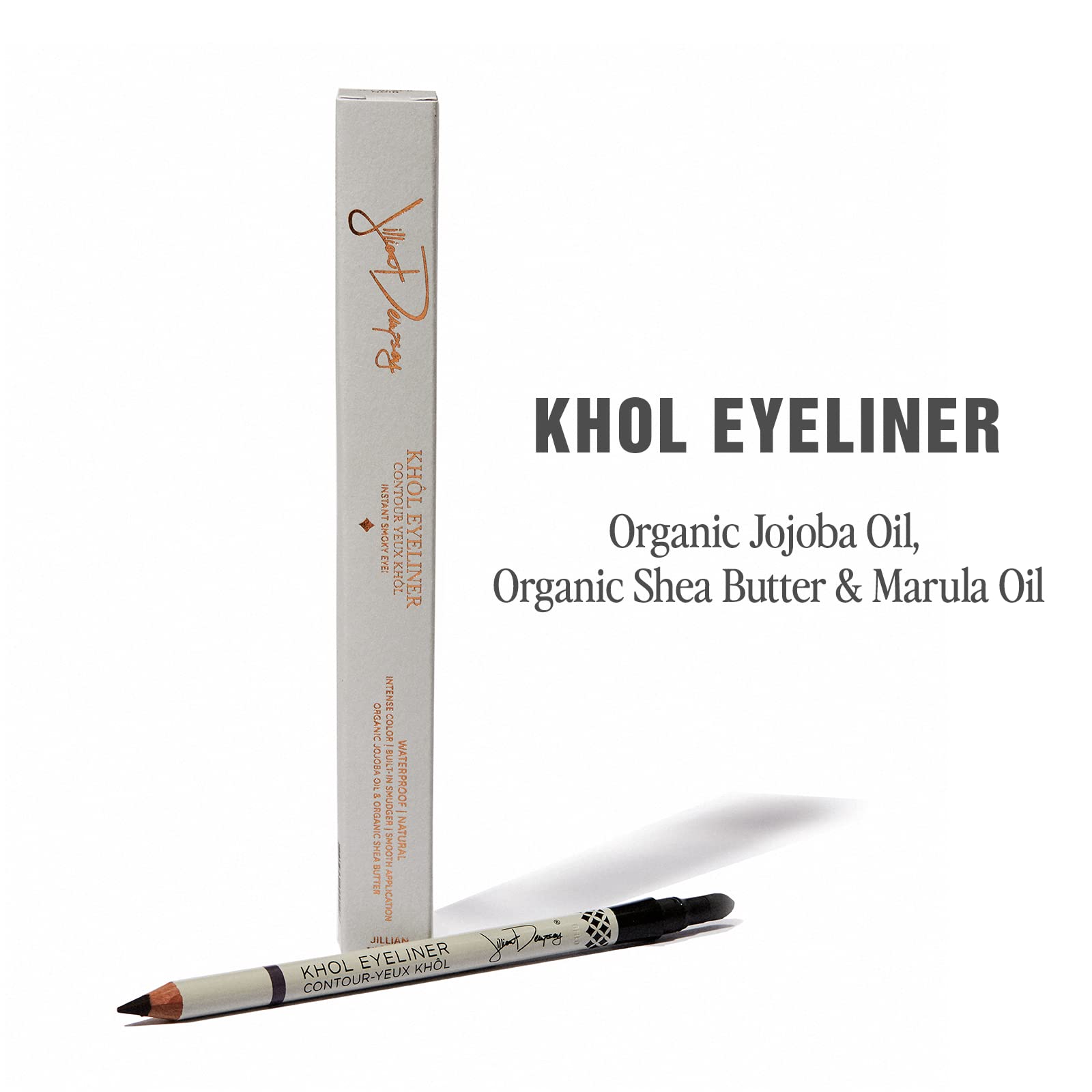 Jillian Dempsey Khol Eyeliner – Waterproof Pencil with Built-In Smudger, Rich Pigment