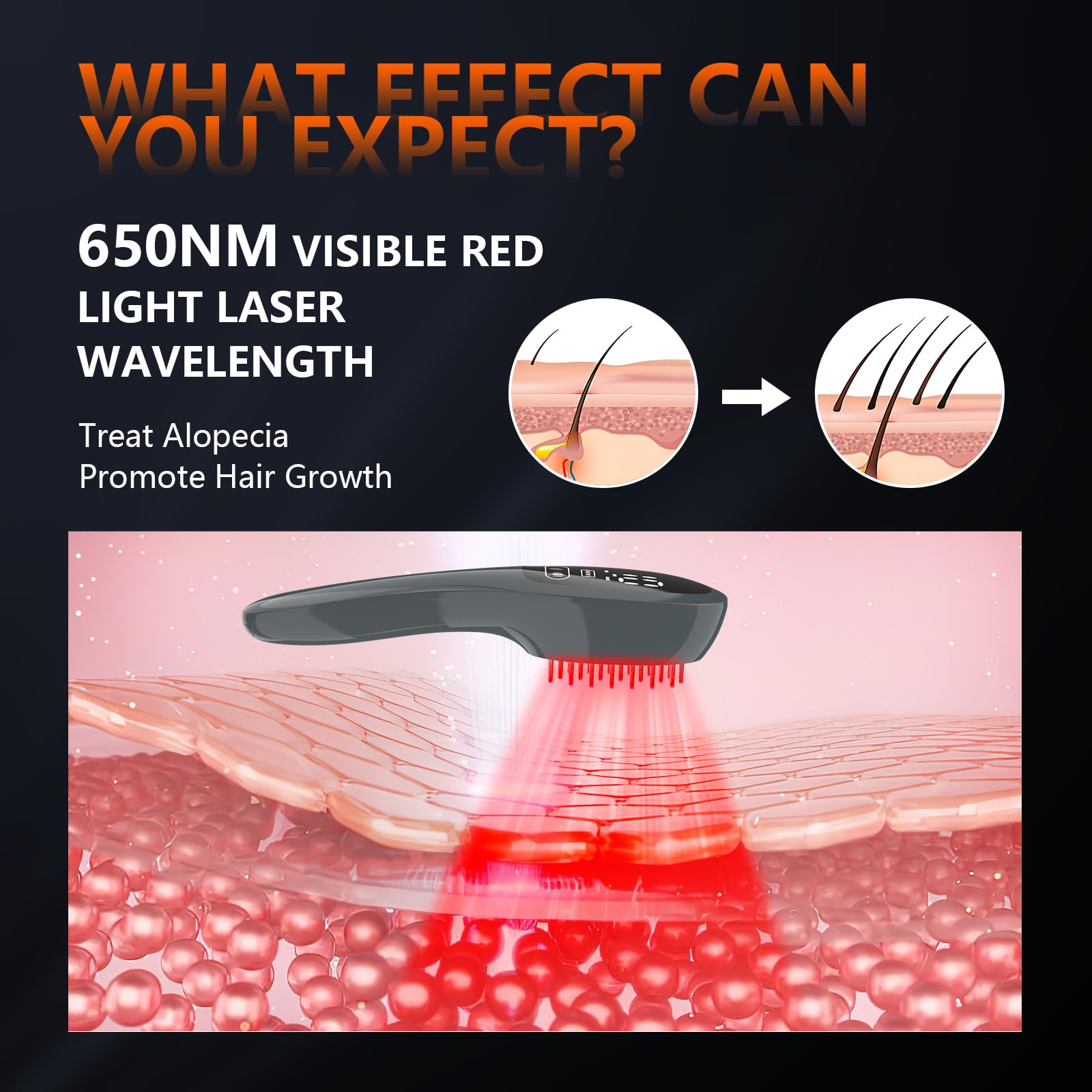 Jitesy Laser Therapy Hair Growth Comb – Red Light Therapy for Hair Growth at Home