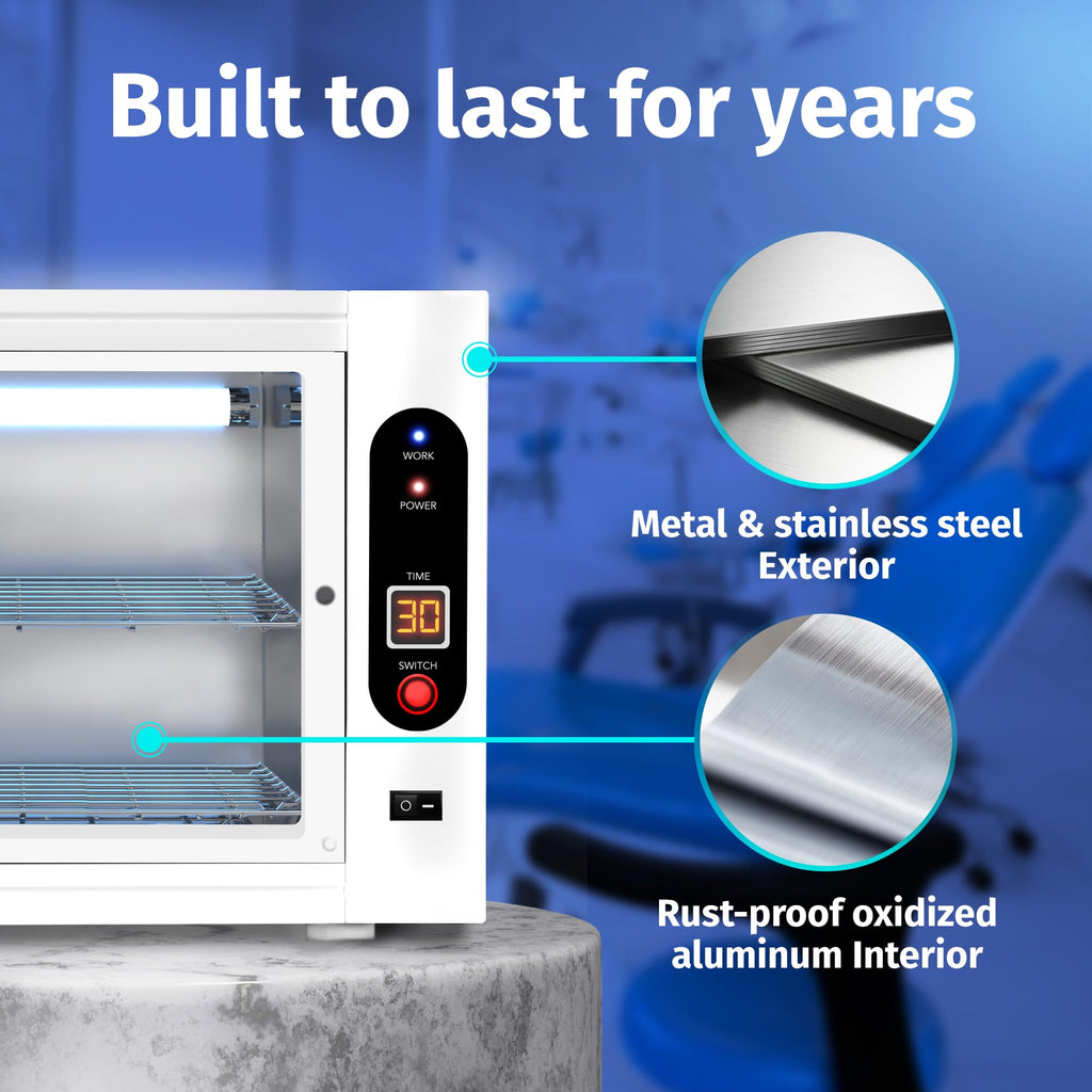 JJ CARE UV Sterilizer 8L | 99% Killing Efficiency, LED Timer, Tabletop Cabinet