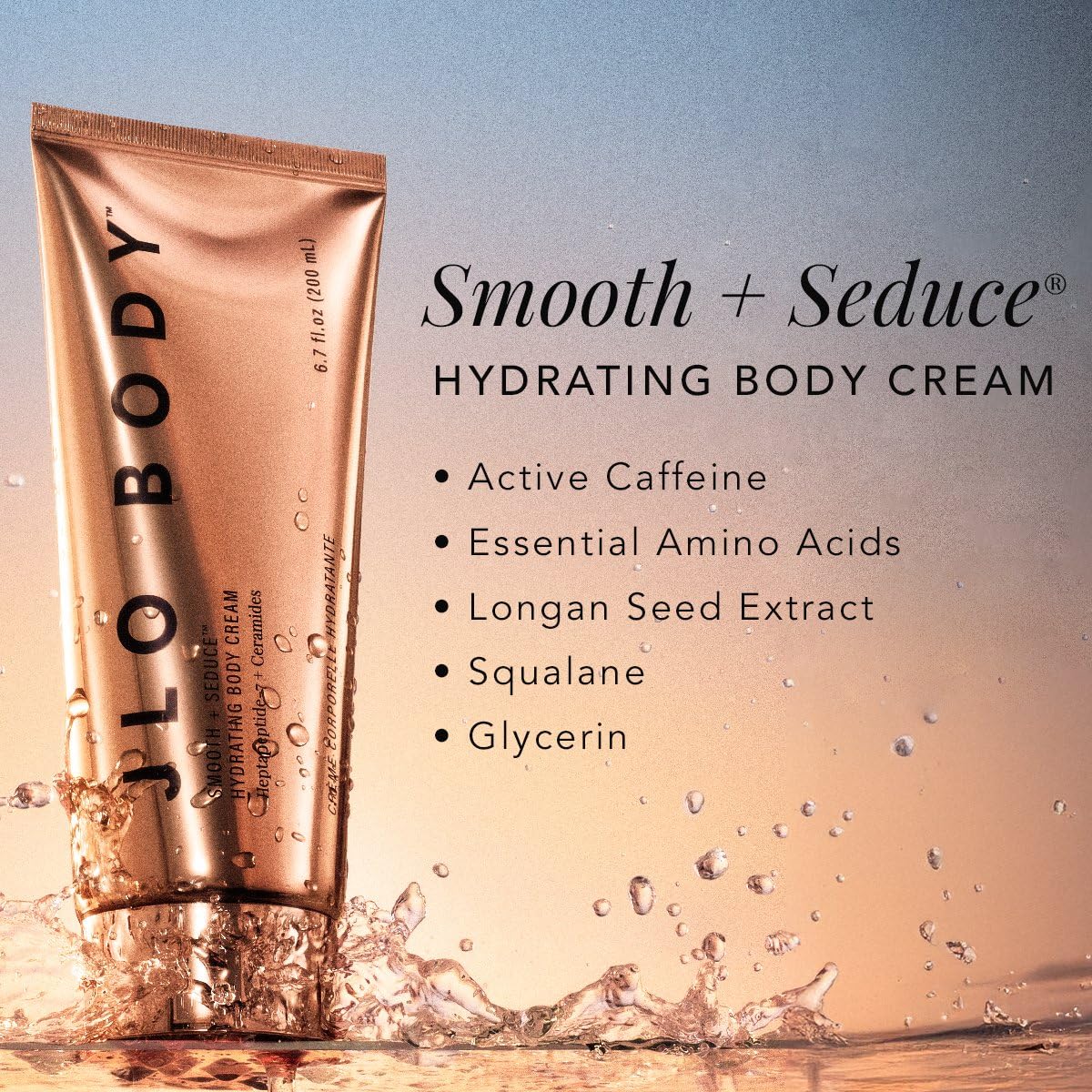 JLO BEAUTY Firming Body Lotion – Peptides, Hyaluronic Acid & Caffeine, 6.7 oz