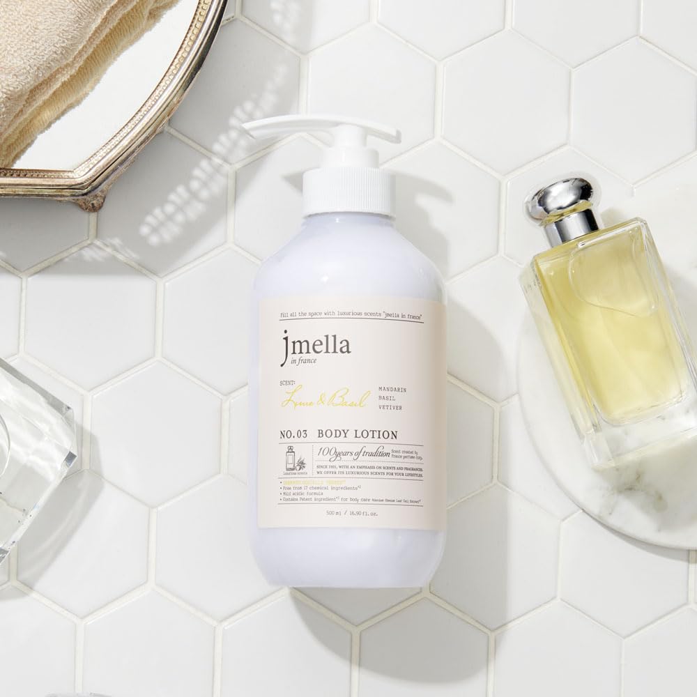 jmella Lime & Basil Body Lotion – Luxury Fragrance, Chemical-Free, Paraben-Free | Made in France