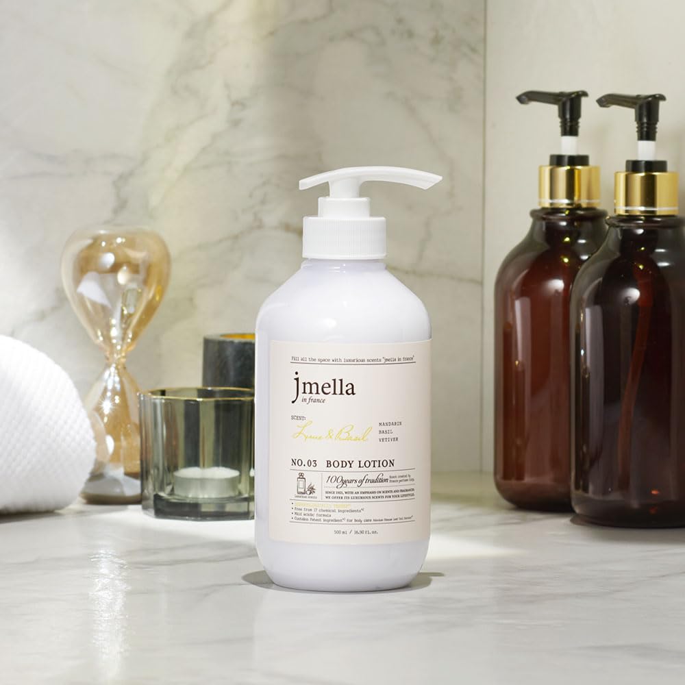 jmella Lime & Basil Body Lotion – Luxury Fragrance, Chemical-Free, Paraben-Free | Made in France