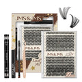 JMS&JMS DIY Lash Extension Kit 40D+50D - 9-16mm Lashes Clusters Bond & Seal