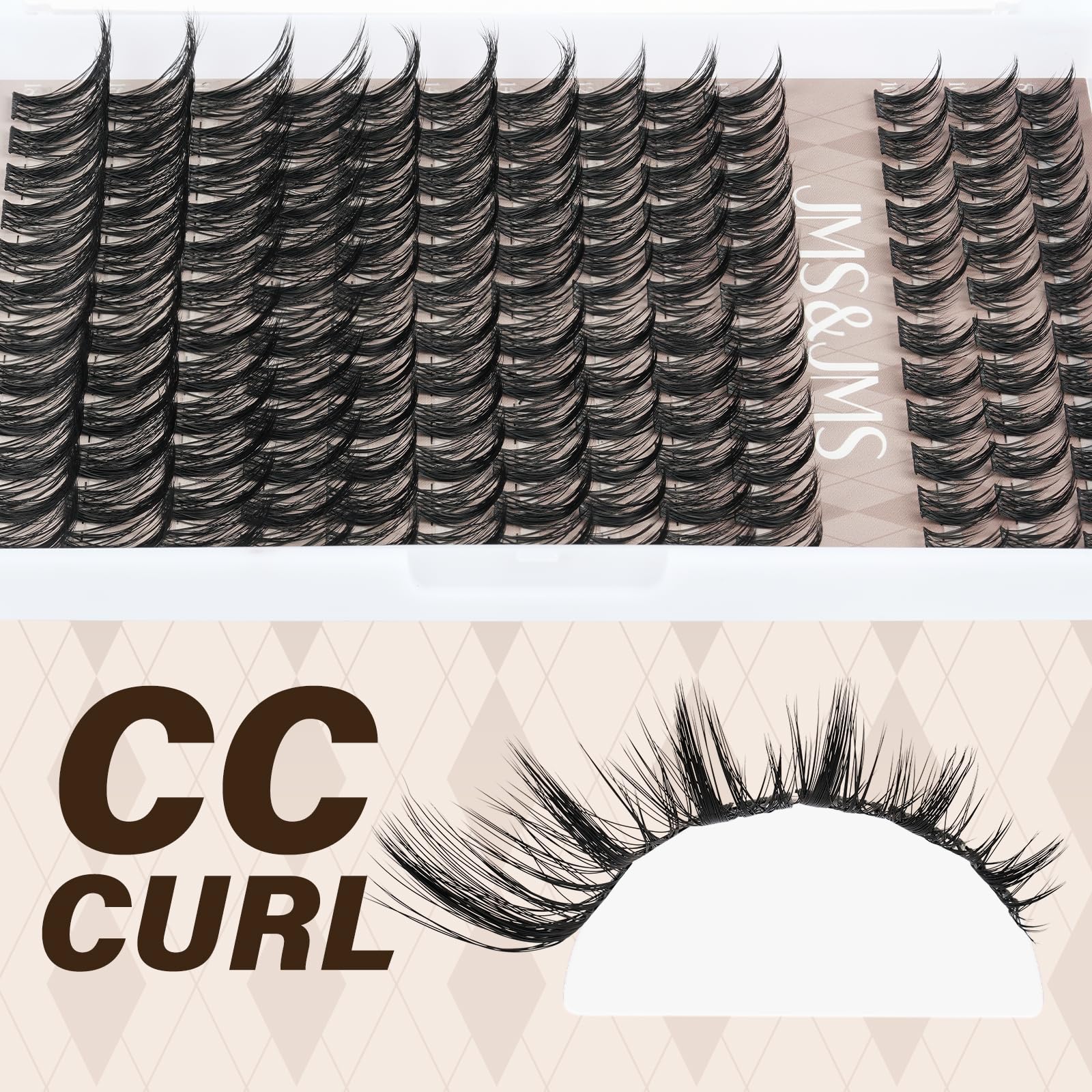 JMS&JMS 156Pcs Lash Clusters CC Curl 8-18mm | DIY Wispy Lashes with Soft Band