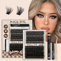 JMS&JMS Lash Clusters Kit: 100D+200D Thick 3D-Effect Lashes | DIY Volume Kit (10–18mm)