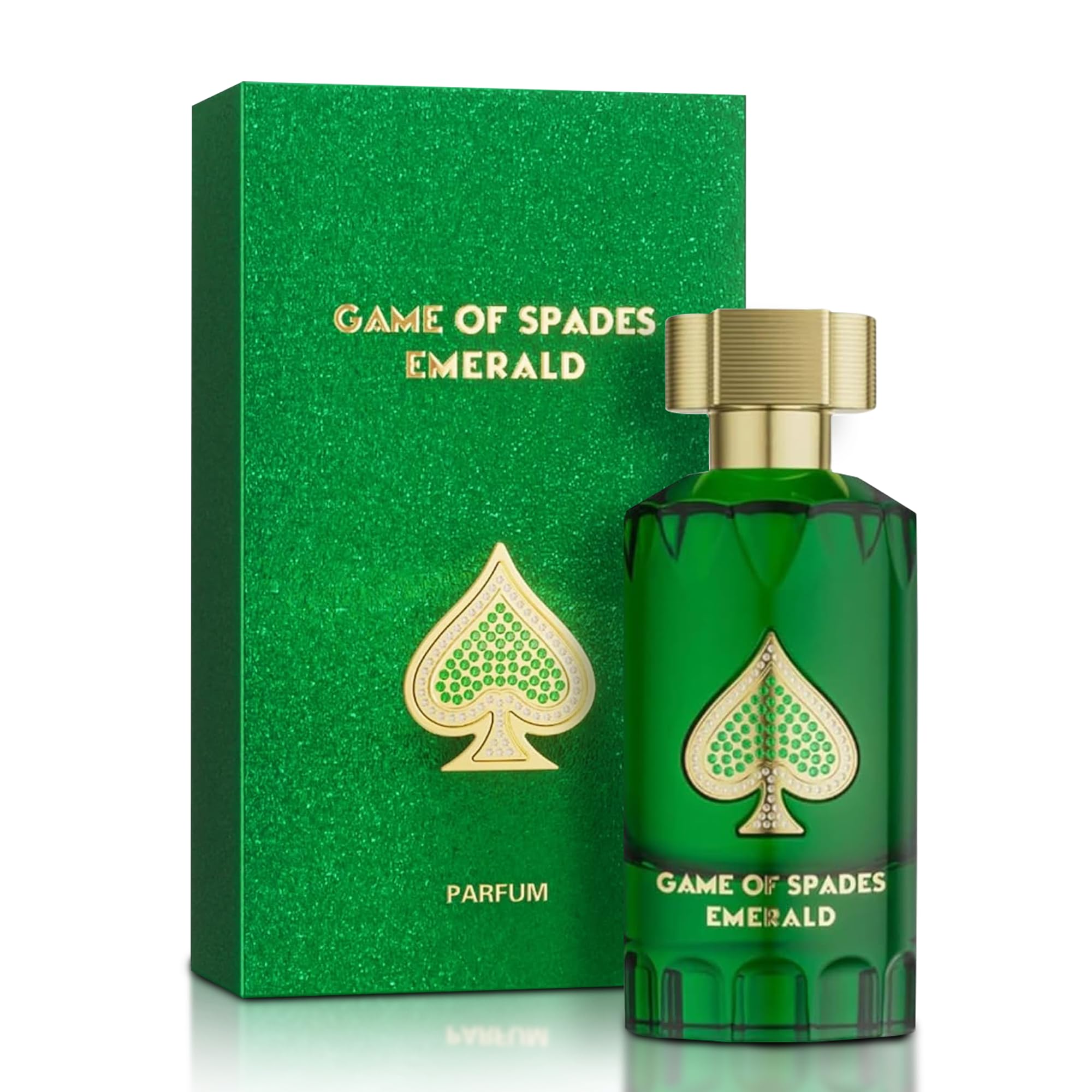 Jo Milano Game of Spades Emerald Parfum Spray | 3.4 oz / 100 ml | Unisex Citrus-Ginger Musk Fragrance