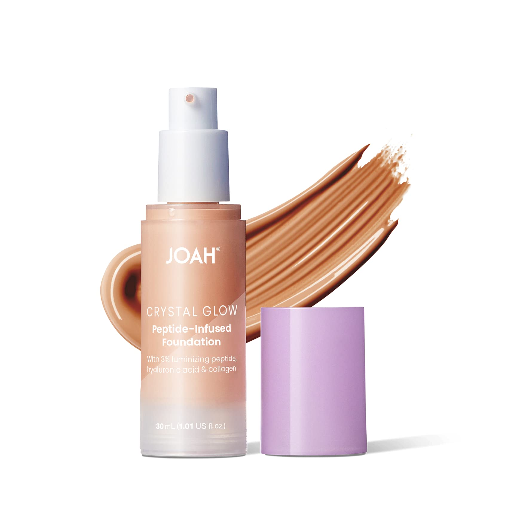 JOAH Crystal Glow Peptide-Infused Foundation – 2-in-1 Primer, Luminizer & Hydration