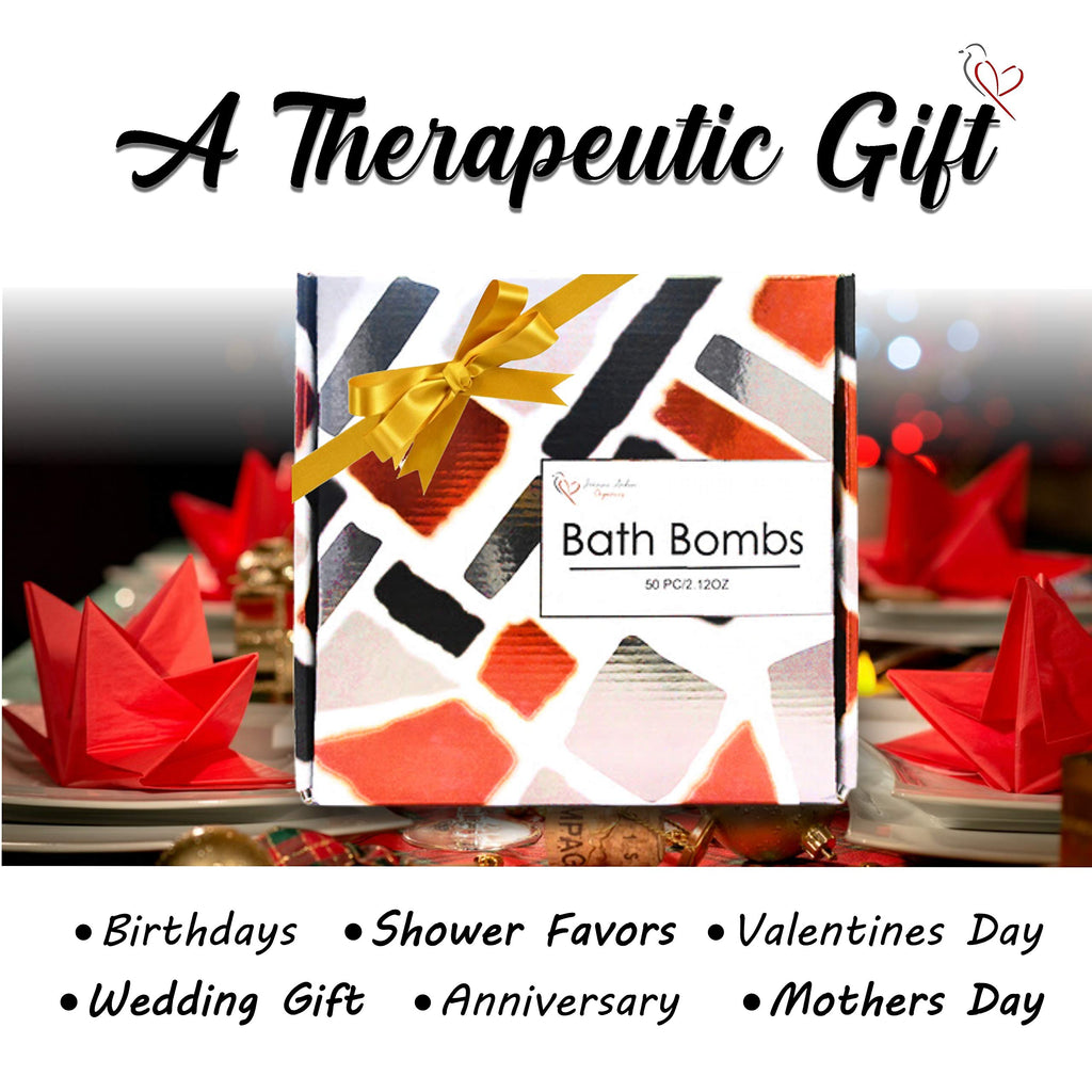 Joanne Arden Organics Bath Bomb Gift Set – 50 Individually Wrapped, Organic & Sulfate-Free