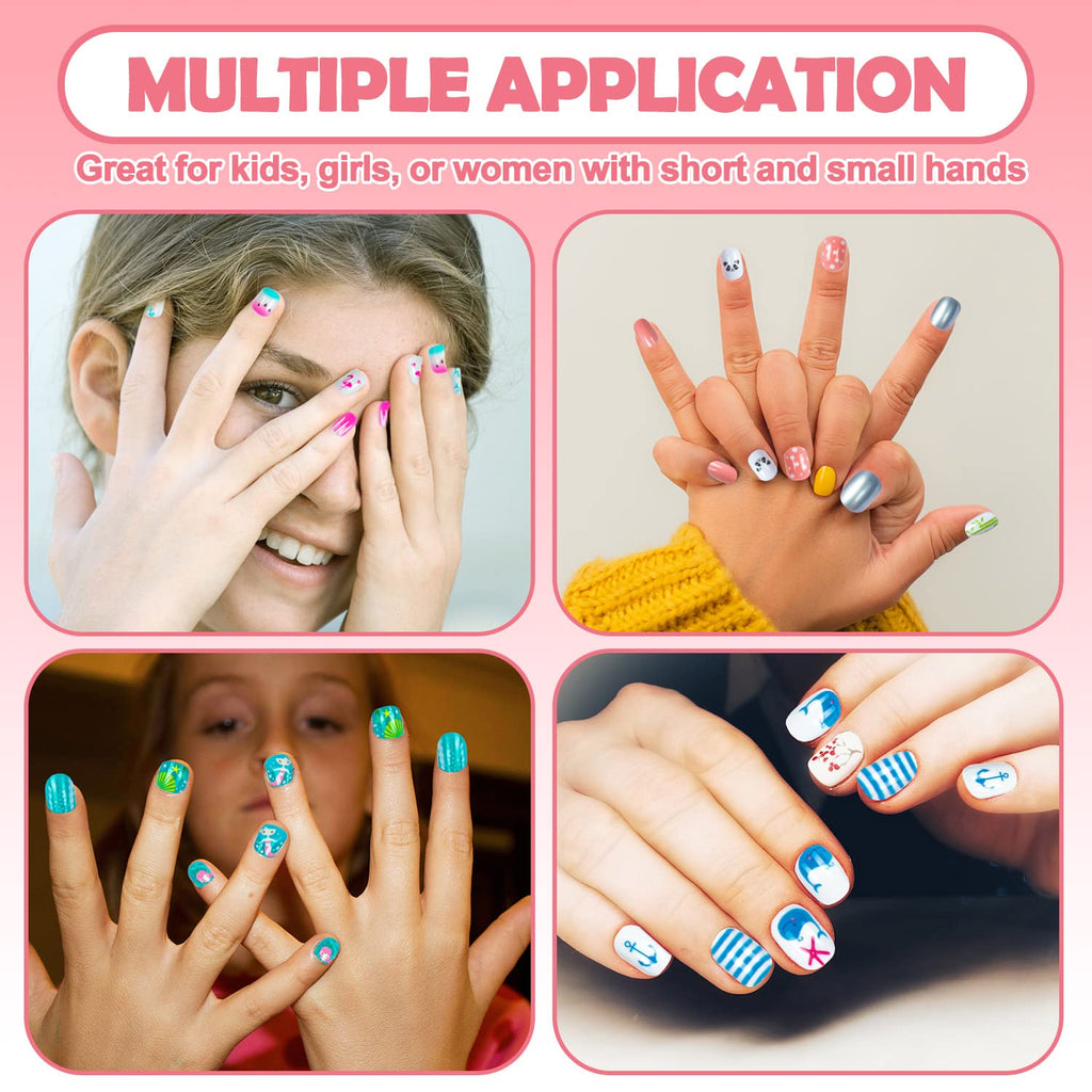 JOAOYO 240 Pieces Kids Fake Nails | Pre-Glued Press-On Nails for Girls
