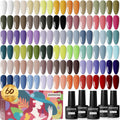 JODSONE 60-Piece Gel Nail Polish Set with Base & Top Coats – At-Home Manicure Kit