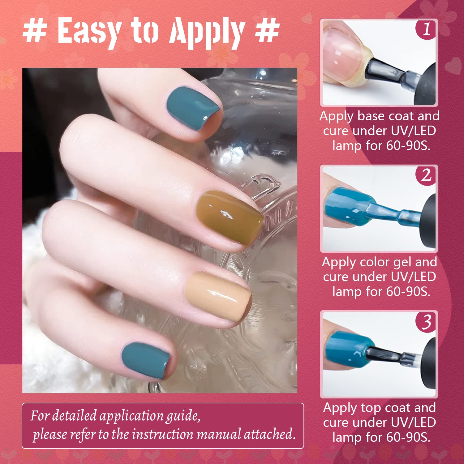 JODSONE Gel Nail Polish Kit with UV Light – 36‑Piece Set + Manicure Tools