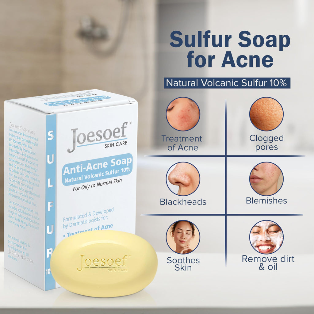 JOESOEF SKIN CARE Sulfur Soap for Acne – Pharmaceutical Grade, Dermatologist Approved 100g