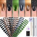 Jofay Fashion Chrome Press On Nails – 144Pcs Salon-Quality Mirror Metal Stiletto & Glitter Nails