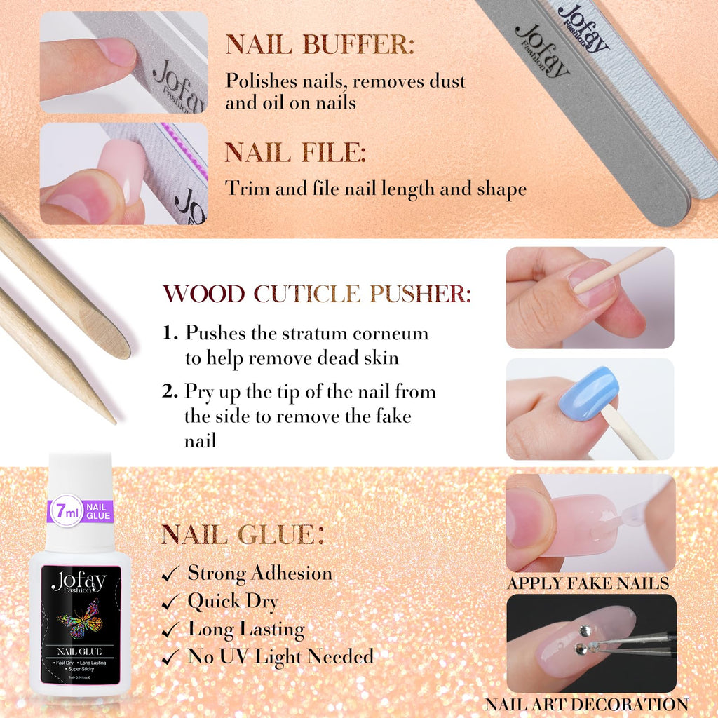 Jofay Fashion Chrome Press On Nails – 144Pcs Salon-Quality Mirror Metal Stiletto & Glitter Nails