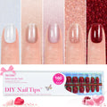 Jofay Fashion Press-On Nails – 160Pcs Valentines Nails with 5 Glitter Styles, 16 Sizes, Reusable Glue-On Nails