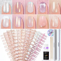 Jofay Fashion Press On Nails Short – 10 Styles, 240Pcs Cat Eye & French Tip
