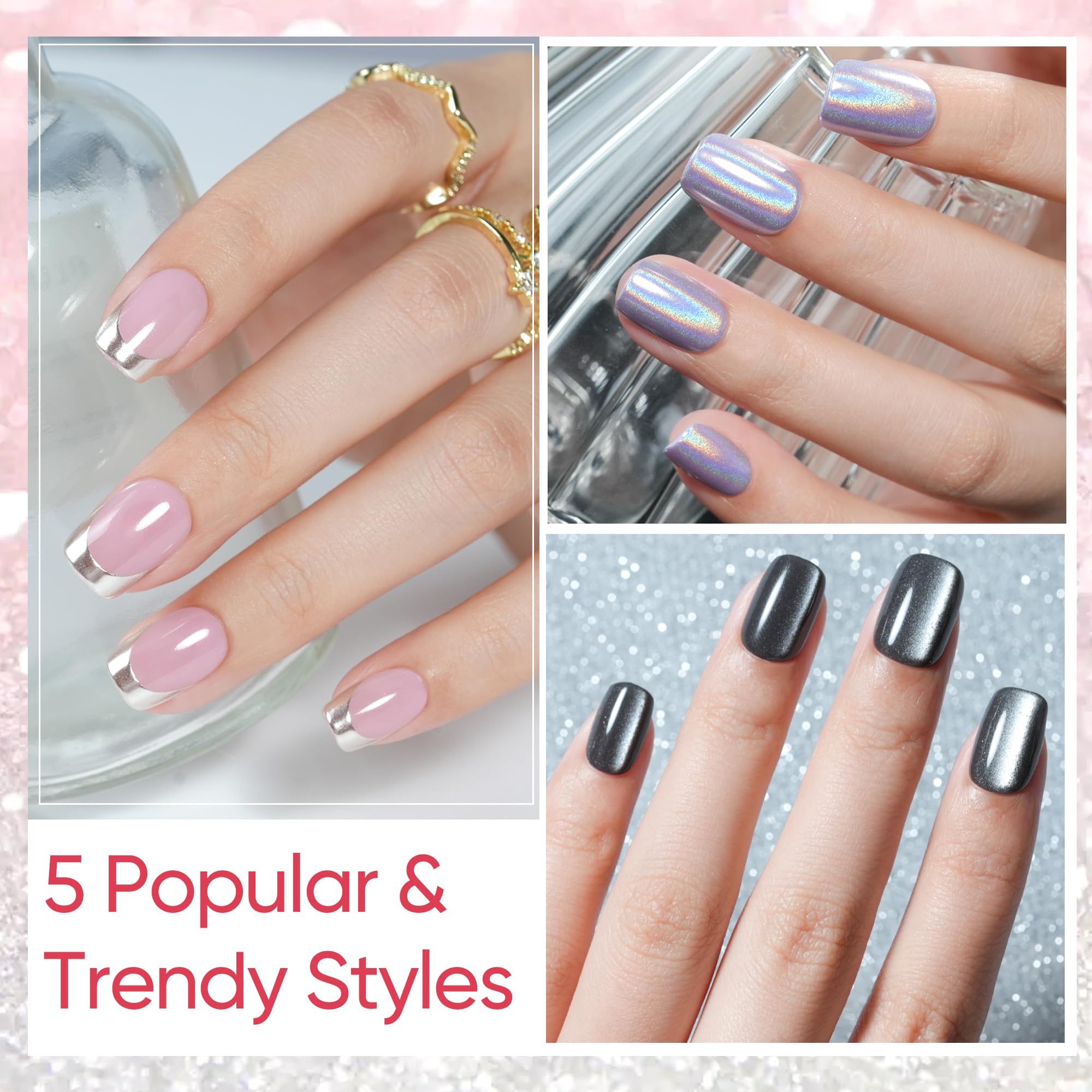 Jofay Fashion Press On Nails – Short 5 Styles, 160 Pcs Salon-Like Nails