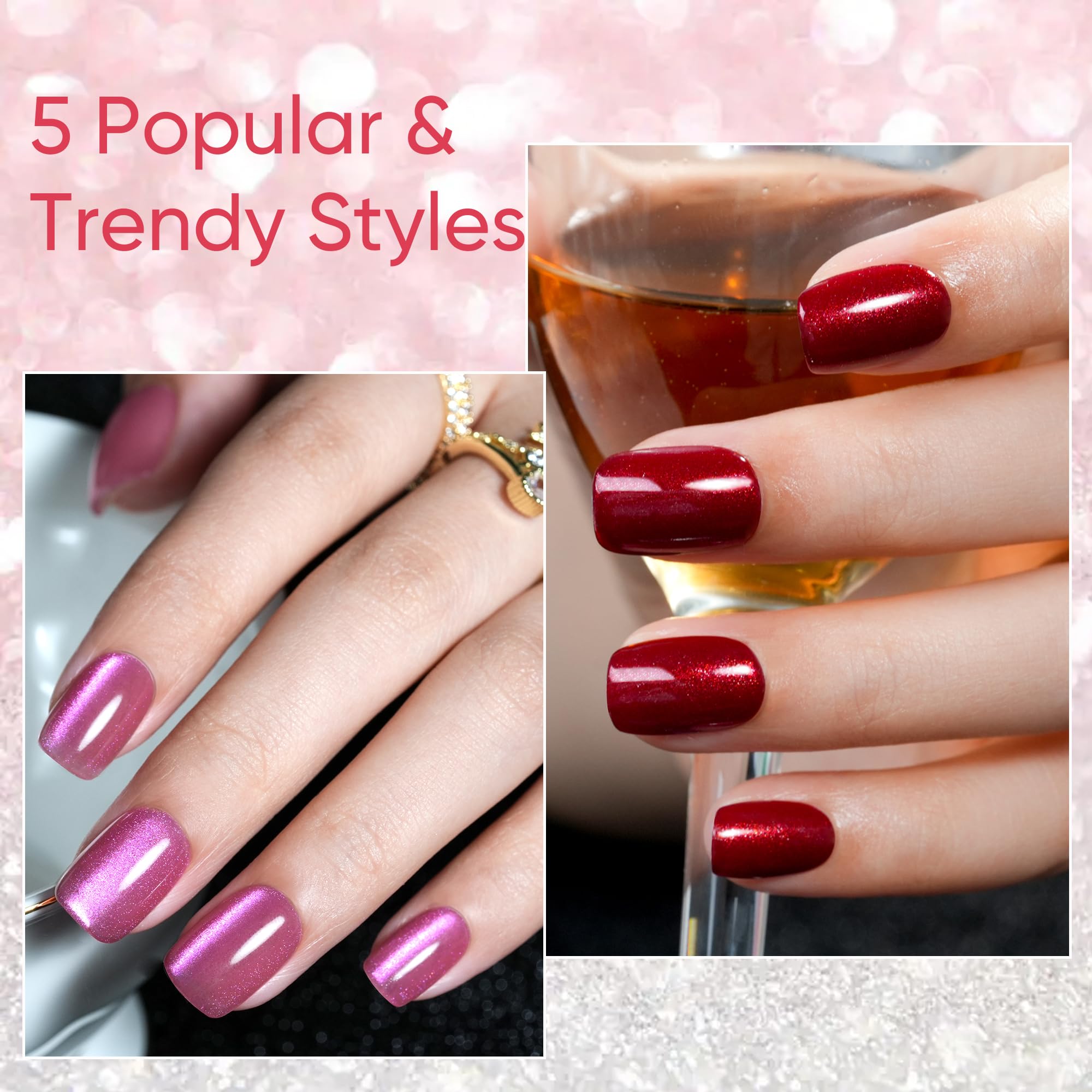 Jofay Fashion Press On Nails – Short 5 Styles, 160 Pcs Salon-Like Nails