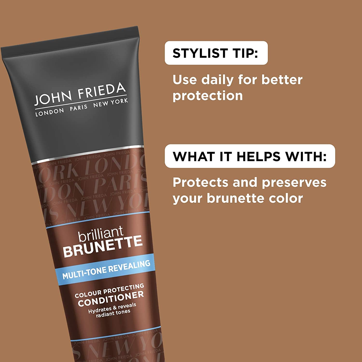 John Frieda Brilliant Brunette Multi-Tone Revealing Moisturizing Conditioner 8.45 oz 5-pack