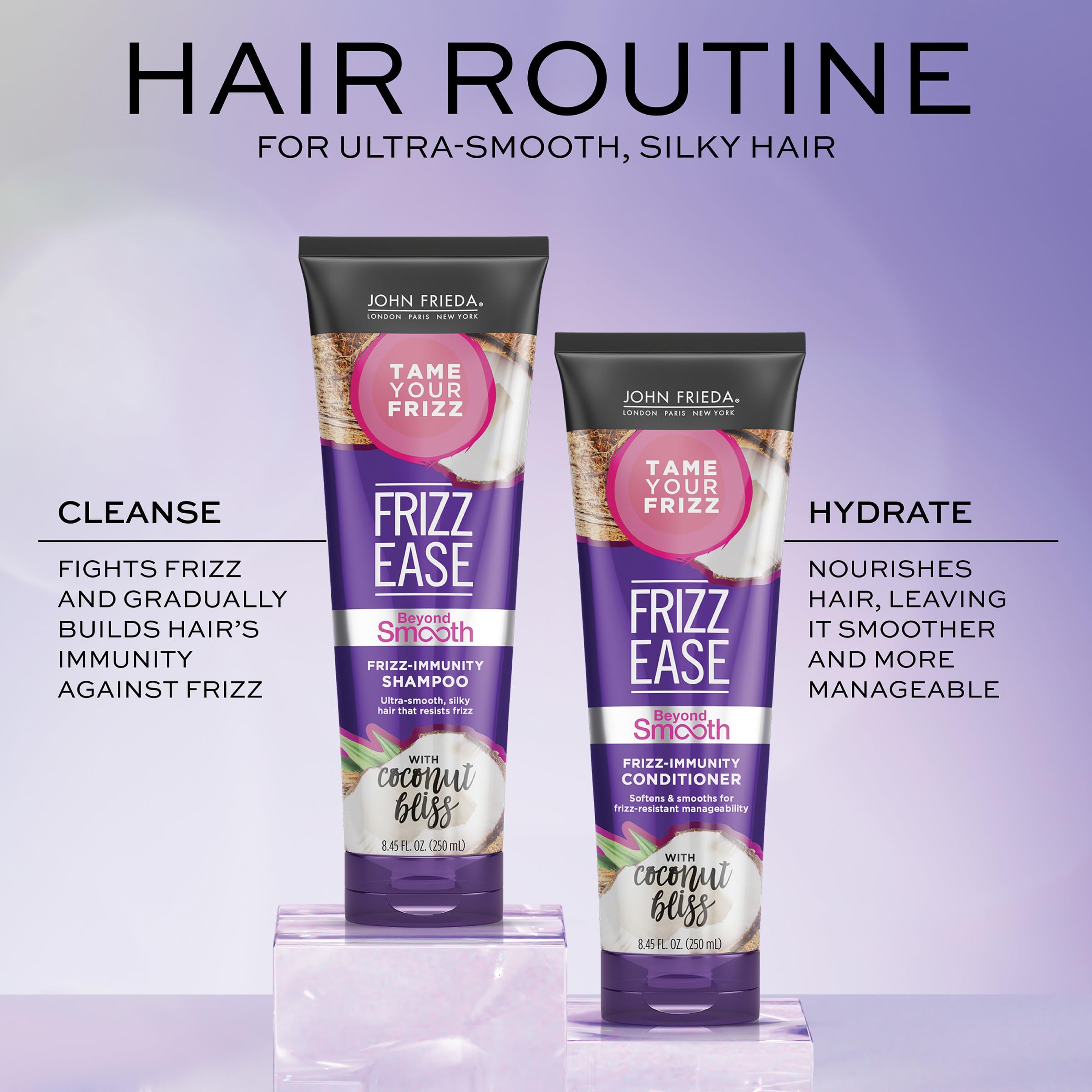 John Frieda Frizz Ease Beyond Smooth Bundle: Frizz Immunity Shampoo & Conditioner, 8.45 oz Each